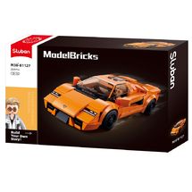 Model Bricks - Auto sportiva arancione SL-M38-B1127 Sluban 1