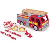 Camion dei pompieri di legno BJ-T0410 Bigjigs Toys 1