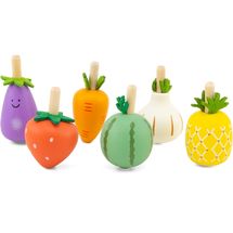 Trottole a forma di frutta e verdura 6 pz UL24154 Ulysse 1