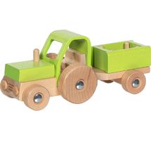 Trattore con rimorchio verde GK55838 Goki 1