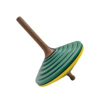 Trottola in legno Tukan verde scuro giallo 75 mm MA-BS208VJ Mader 1