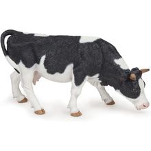 Figurina di mucca al pascolo in bianco e nero PA51150-3153 Papo 1