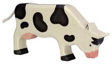 Figurina di mucca al pascolo, nera HZ-80002 Holztiger 1