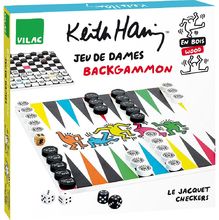 Gioco delle donne Backgammon Keith Haring V9228 Vilac 1