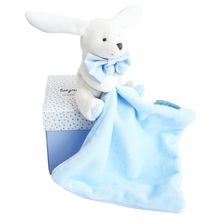 Coniglio Peluche Fazzoletto blu Scatola di fiori DC3338 Doudou et Compagnie 1