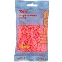 Sacchetto di 1000 perline di plastica Midi rosso pastello HAMA-207-44 Hama 1