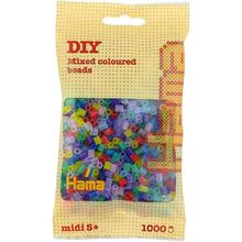Sacchetto di 1000 perline di plastica Midi Transp mix HAMA-207-53 Hama 1