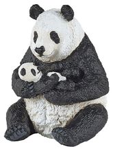 Figurina di panda seduto e il suo bambin PA50196 Papo 1