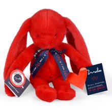 Peluche Coniglio Méloé 37 cm - Rosso passione MA0239 Maïlou Tradition 1
