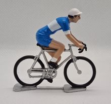 Figurina di ciclista R Maglia blu e bianca FR-R11 Fonderie Roger 1