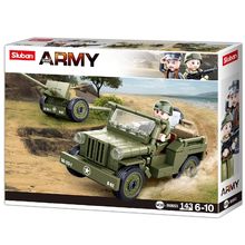 Army WWII - Jeep con cannone antiaereo SL-M38-B0853 Sluban 1