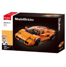 Model Bricks - Auto sportiva arancione SL-M38-B1127 Sluban 1