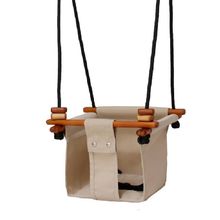 Altalena per bambini in legno e tessuto Beige SS-SL-B-EUR Solvej Swings 1