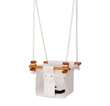 Altalena per bambini in legno e tessuto Bianco SS-MW-B-EUR Solvej Swings 1