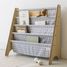 Libreria in tessuto riciclato con quadretti blu EFK-107-016-018 3 Sprouts 3