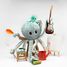 Peluche Ptipotos Polpo verde menta Filou DE74102 Les Déglingos 3