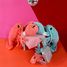 Peluche mamma aragosta e il suo bambino corallo DE75601 Les Déglingos 2