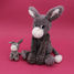 Peluche mamma asino e il suo bambino grigio DE76030 Les Déglingos 8