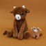 Peluche mamma mucca e il suo bambino marrone DE76050 Les Déglingos 3