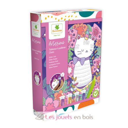 10 disegni di gatti con glitter SYCREA037 Sycomore 1