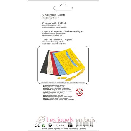 Modello 3D in carta cardellino FRI-11765 Fridolin 4