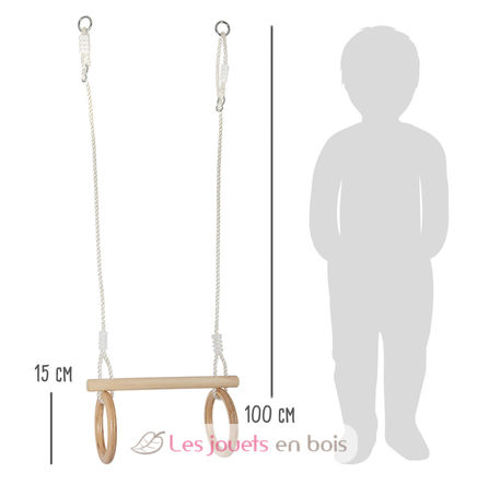 Trapezio con anelli da ginnastica in legno LE11909 Small foot company 5