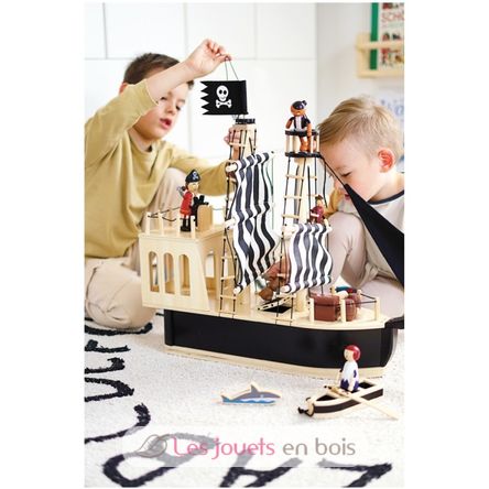 Nave pirata nera LE12411 Plan Toys 14