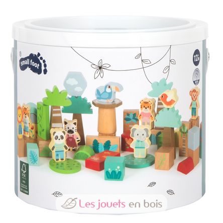 Blocchi da costruzione in legno Jungle Friends LE12768 Small Foot company 5