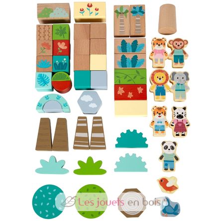 Blocchi da costruzione in legno Jungle Friends LE12768 Small Foot company 4