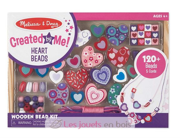 Set di perline in legno Small Hearts MD14175 Melissa & Doug 1