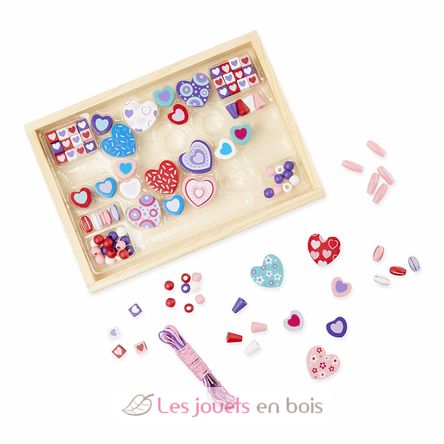 Set di perline in legno Small Hearts MD14175 Melissa & Doug 2