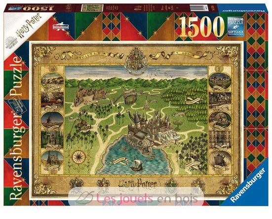 Puzzle della mappa di Hogwarts 1500 pezzi RAV165995 Ravensburger 1