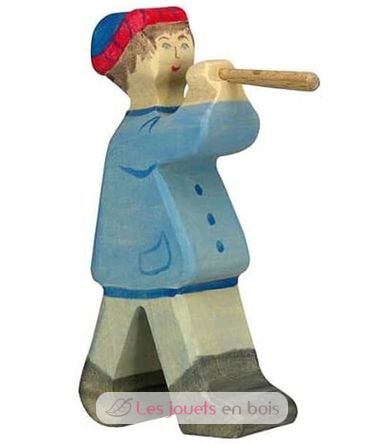 Statuina del Presepe di Natale - Pastore con flauto 2 HZ80304 Holztiger 1