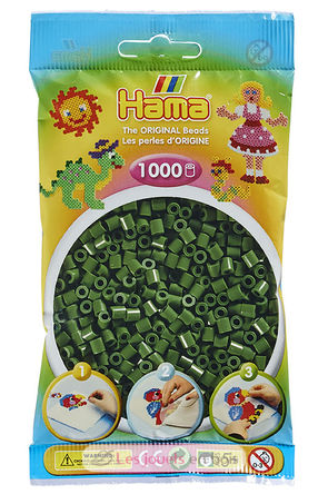 Sacchetto di 1000 perline di plastica Midi verde foresta HAMA-207-102 Hama 1