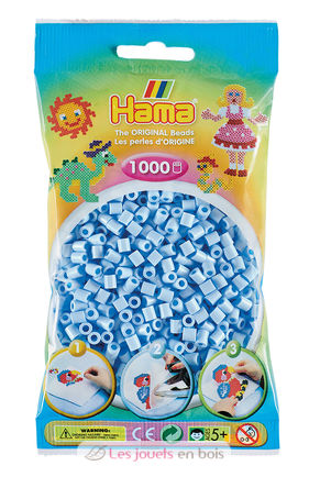 Sacchetto di 1000 perline di plastica Midi blu ghiaccio HAMA-207-97 Hama 1