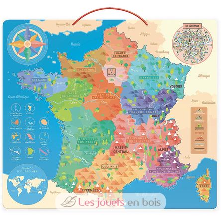 Mappa didattica magnetica della Francia V2589 Vilac 2
