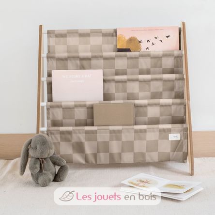 Libreria in tessuto riciclato con quadri beige EFK-107-016-020 3 Sprouts 2