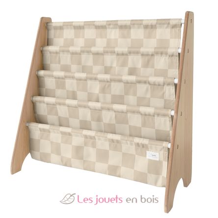 Libreria in tessuto riciclato con quadri beige EFK-107-016-020 3 Sprouts 1