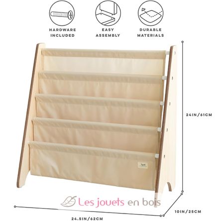 Libreria in tessuto riciclato beige EFK-107-016-019 3 Sprouts 4