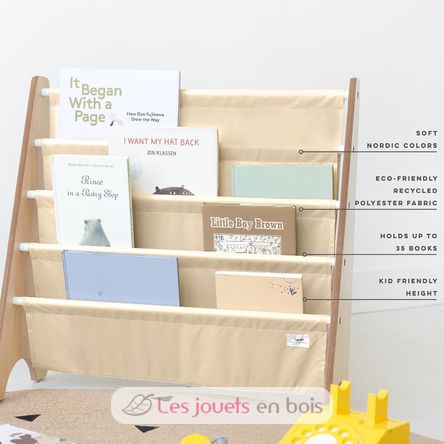 Libreria in tessuto riciclato beige EFK-107-016-019 3 Sprouts 5