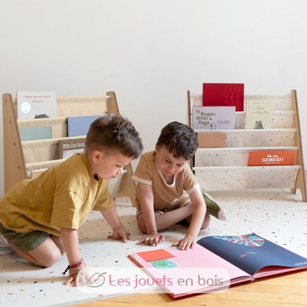 Libreria in tessuto riciclato beige EFK-107-016-019 3 Sprouts 6