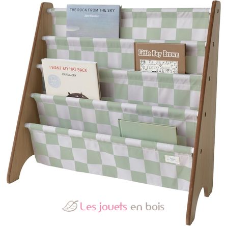Libreria in tessuto riciclato con quadri verdi EFK-107-016-021 3 Sprouts 1
