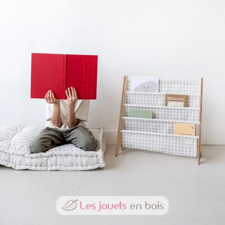 Libreria in tessuto riciclato con quadretti beige EFK-107-016-017 3 Sprouts 2
