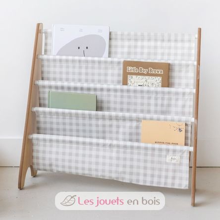 Libreria in tessuto riciclato con quadretti beige EFK-107-016-017 3 Sprouts 7