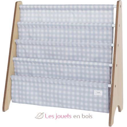 Libreria in tessuto riciclato con quadretti blu EFK-107-016-018 3 Sprouts 1