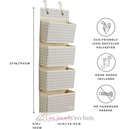 Organizzatore da porta con quadretti beige EFK-107-015-007 3 Sprouts 3