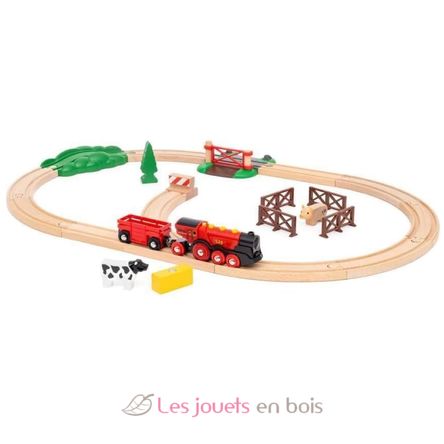 Set trenino rurale con locomotiva rossa BR36029 Brio 2