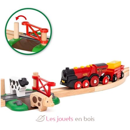 Set trenino rurale con locomotiva rossa BR36029 Brio 5