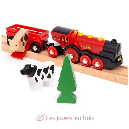 Set trenino rurale con locomotiva rossa BR36029 Brio 7