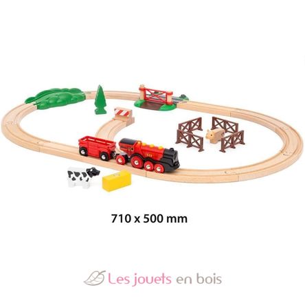 Set trenino rurale con locomotiva rossa BR36029 Brio 8